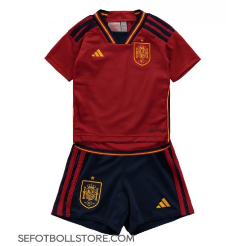 Spanien Replika babykläder Hemmaställ Barn VM 2022 Kortärmad (+ korta byxor)